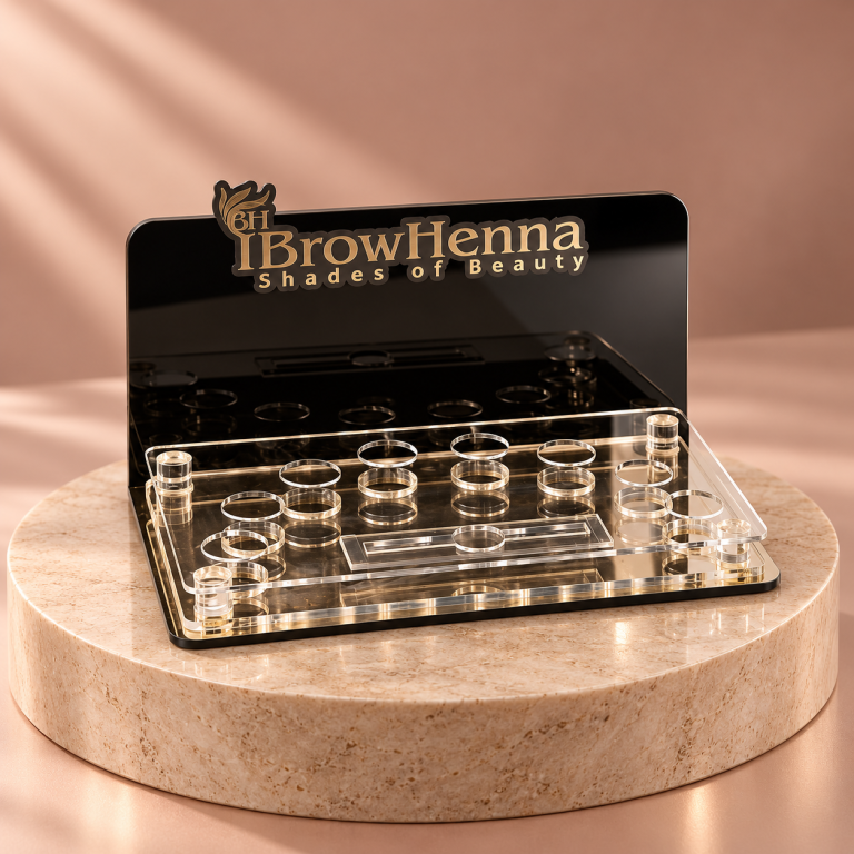 BH Brow Henna displayställ för 8 hennaflaskor – premium produktbild