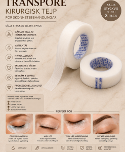 Transpore Kirurgisk Tejp – Hypoallergen & Vattentät Tejp för Lash Lift, Fransförlängning & Bryn