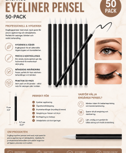 Engångs Eyeliner Pensel 50-pack – Precisionspenslar för Fransar, Bryn & Makeup
