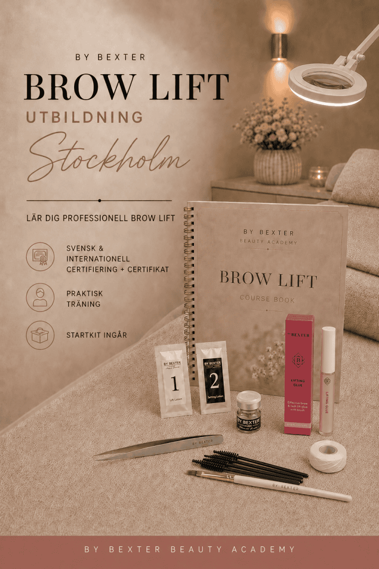 Brow Lift-utbildning i Stockholm med By Bexter startkit, lifting glue och keratin
