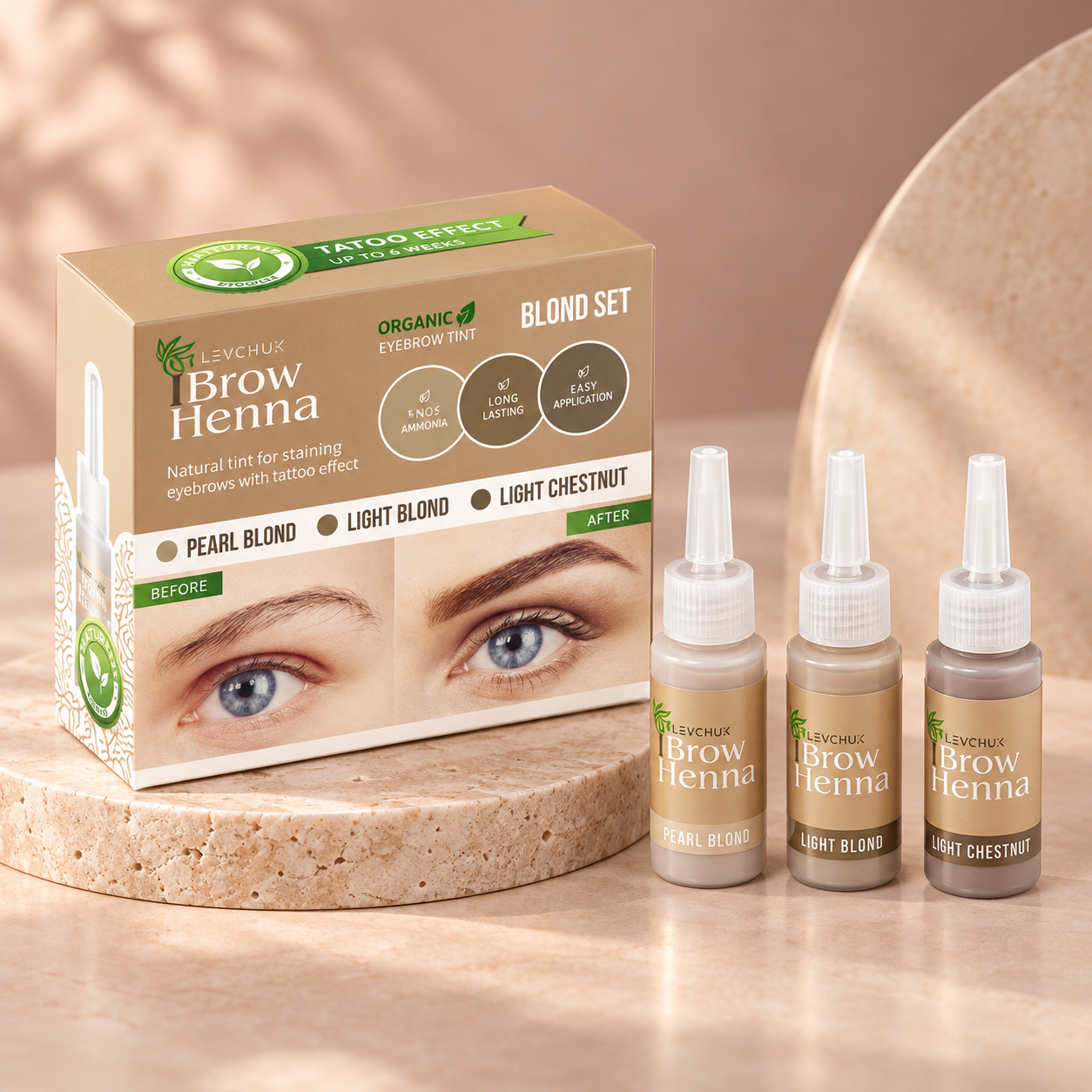 BH Brow Henna Blonde Set med tre färger – premium produktbild