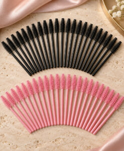 Mini mascaraborstar 7 cm i svart och rosa, 50-pack
