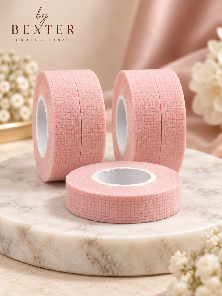 Rosa Micropore-tejp 1,2 cm för fransbehandlingar i professionell premiumstudio