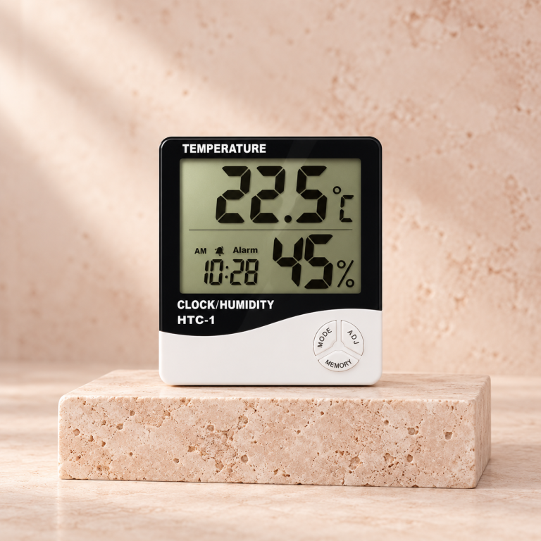 Digital hygrometer för temperatur och luftfuktighet vid professionell fransförlängning