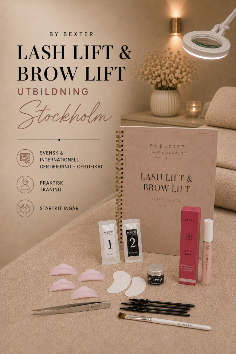 Kombinerad Lash Lift och Brow Lift-utbildning i Stockholm med komplett By Bexter startkit