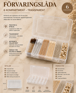 Transparent förvaringslåda med 6 fack för Lash & Brow