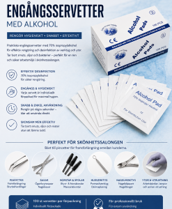 Alkoholservetter 70 % isopropylalkohol – 100-pack