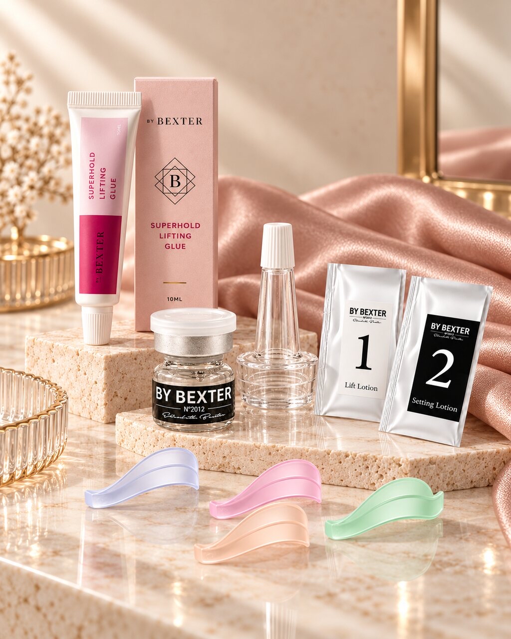 By Bexter Lash Lift- och Brow Lift-produkter med silikonformar