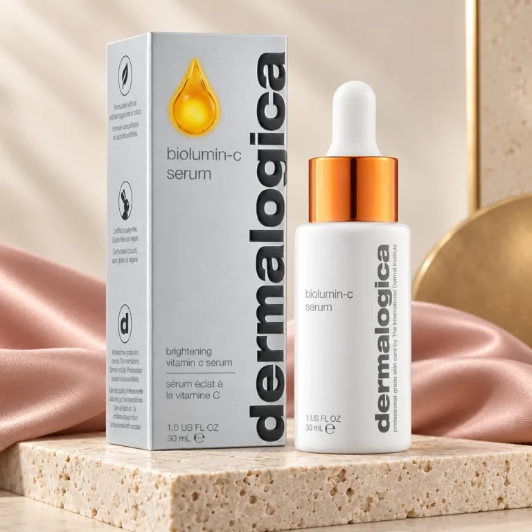 Dermalogica BioLumin-C Serum 30 ml i exklusiv beige och puderrosa miljö