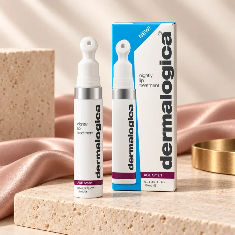 Dermalogica Nightly Lip Treatment 10 ml i exklusiv beige och puderrosa miljö