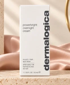 Dermalogica PowerBright Overnight Cream 50 ml i exklusiv beige och puderrosa miljö