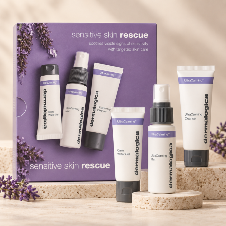 Dermalogica Sensitive Skin Rescue Kit i lila förpackning