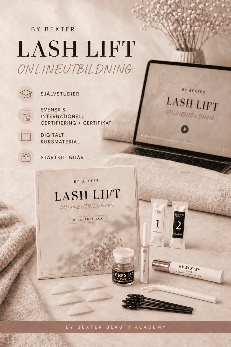 Lash Lift-onlineutbildning med By Bexter startkit och internationell certifiering